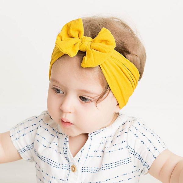 

hair accessories 2021 brand born toddler baby girls head wrap big bow knot turban headband gifts for 0-2y1, Slivery;white