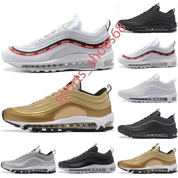 

2021 new 97 mens running shoes triple black white 97s reflective bred game royal men women sports shoes sneakers 36-45, White;red