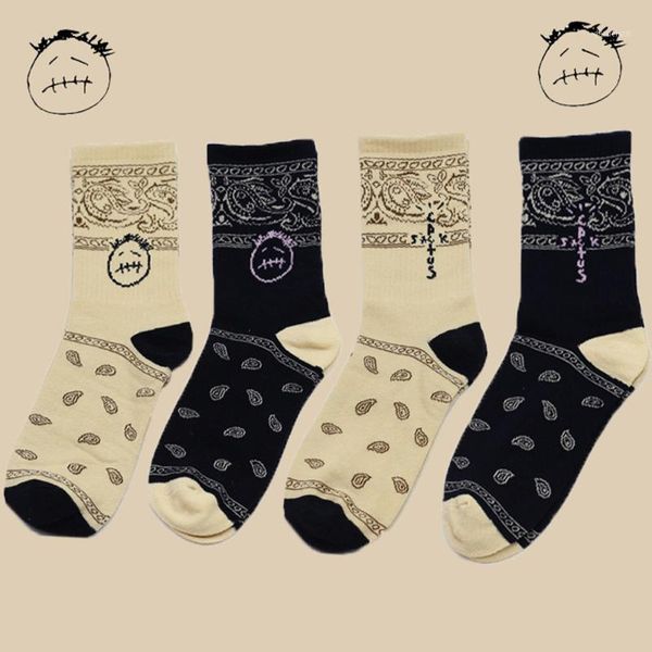 

cashew flowers pattern socks women men short socks fashion style simple casual funny1, Black