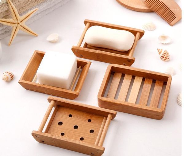 

creative bathroom handmade draining wooden simple bamboo soap box soap dish1