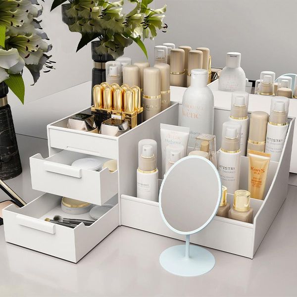 

fashion makeup organizer box large capacity cosmetic storage box deskjewelry nail polish acrylic make up drawer organizers wmtuyn