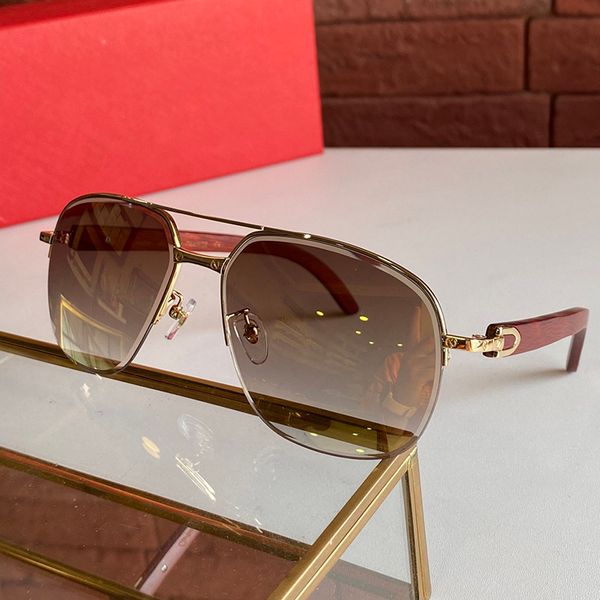 

wooden sunglasses fashion business half-frame glasses for men and women too handsome and charming choice model t0569 size 6016-145, White;black