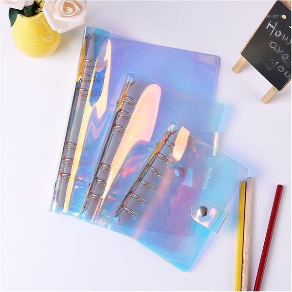 

notepads a5/a6/a7colorful binder multi-spec notebook metal clip shell phantom loose-leaf case hand book1, Purple;pink