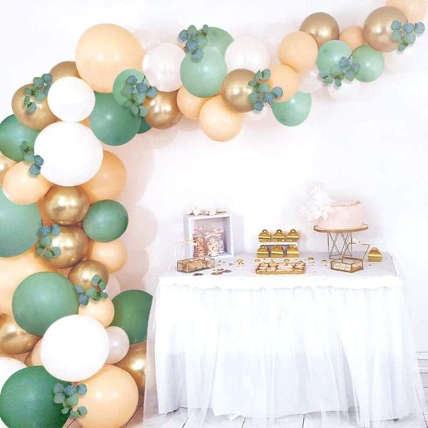 

62pcs green balloon wreath arch kit for forest safari jungle tropical theme decoration baby bridal shower birthday party