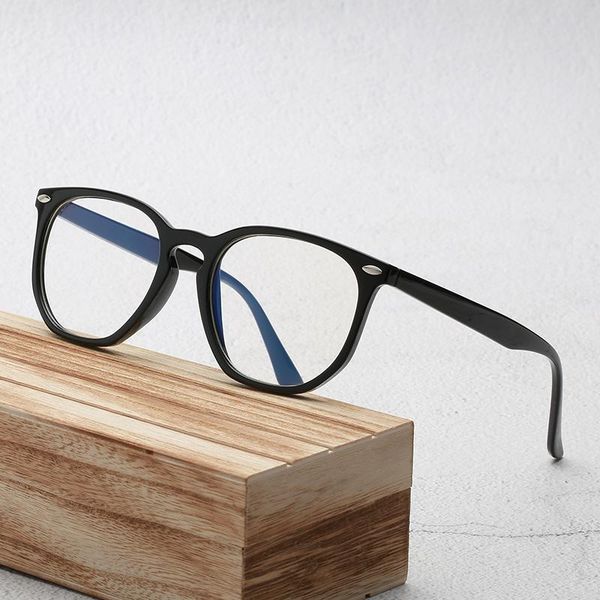 

vintage women square anti-blue light optical eyeglasses classic myopia prescription glasses men computer plastic eyewear, Black