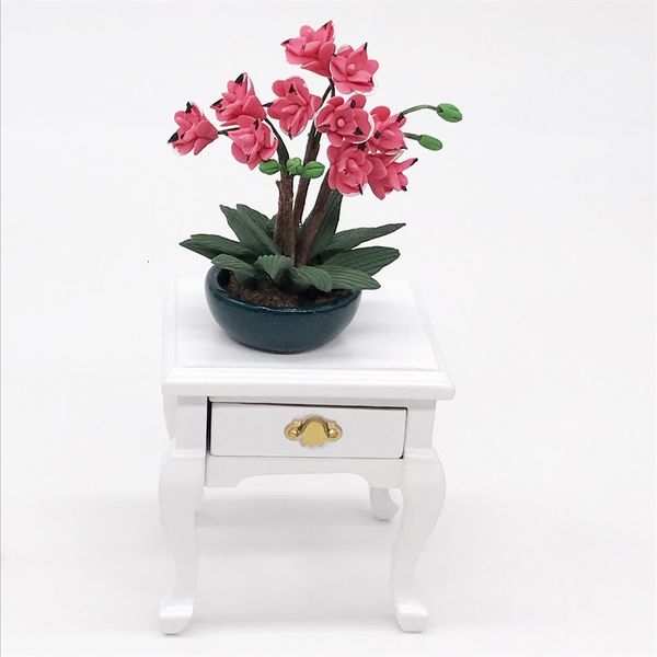 

1: : 1 miniature dollhouse dollhouse garden set with clay flowers, magnolia flowers and rose red potted plants handmade design crsm
