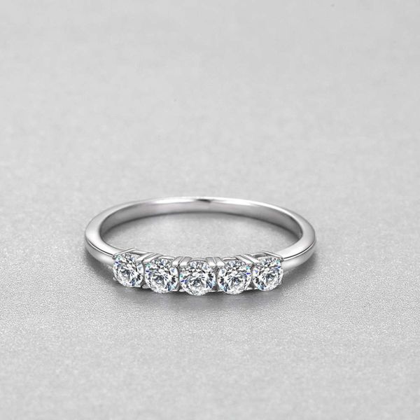

luxurys designers fashion yjz150 new five diamond pure silver single row women's ring simulation 10 points 0.1 c single row ring