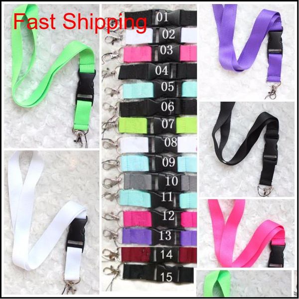 

lanyards clothes cellphone lanyards key chain necklace work id card neck fashion strap custom logo black for phone 24 colors qmr06 nf4 mal8o