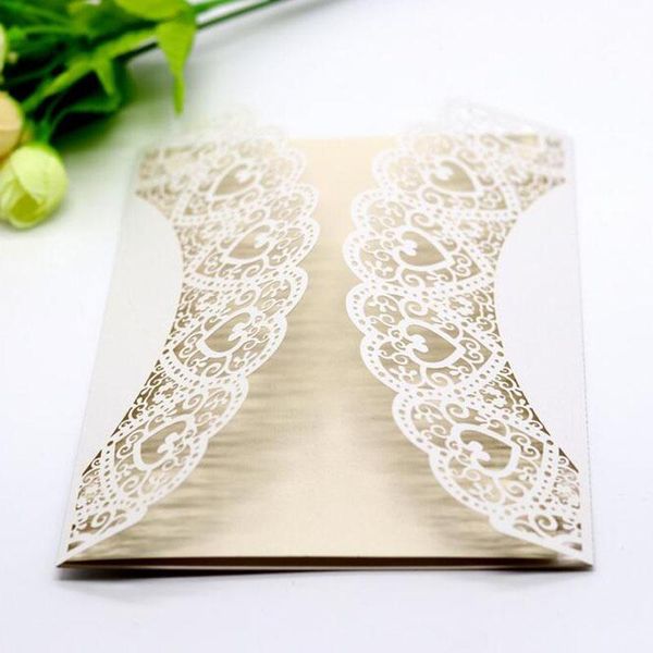 

1pcs white laser cut elegant west cowboy vintage wedding invitations card kit blank paper print party wedding decor supplies sqchsl
