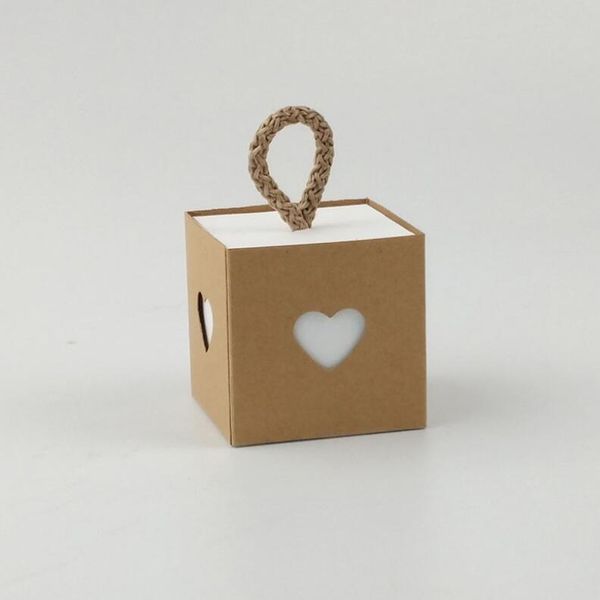 

50pcs blank kraft paper heart candy box gift boxes diy packaging box party favors guests birthday christmas wedding decoration