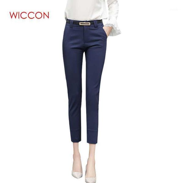 

wiccon office trousers women new spring summer fashion sell formal solid suit pencil pants high waist skinny harem pants1, Black;white