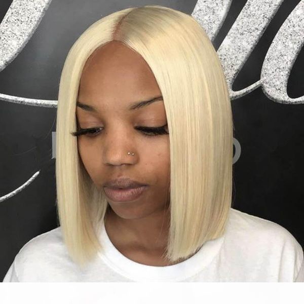 

straight 613 blonde 13x4 lace front wigs 613 short bob wigs brazilian human hair wigs 150% density remy hair, Black;brown