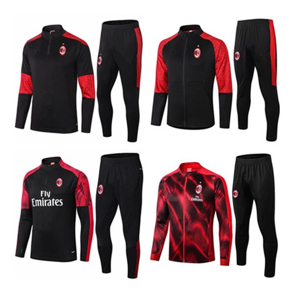 

2020 2021 ac milan soccer training suit survetement 20 21 ac milan higuain calhanoglu bonucci football tracksuit, Black