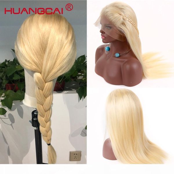 

lace front human hair wigs peruvian straight blonde lace front plucked honey blonde lace wig remy hair 26inch, Black
