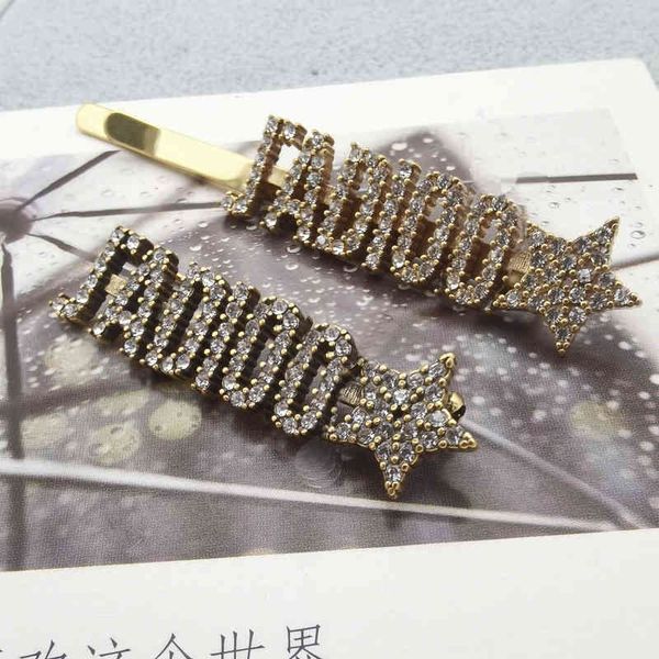 

70% off old letters full diamond cd brooch hairpin fashion temperament simple high-grade hair accessories women, Golden;silver