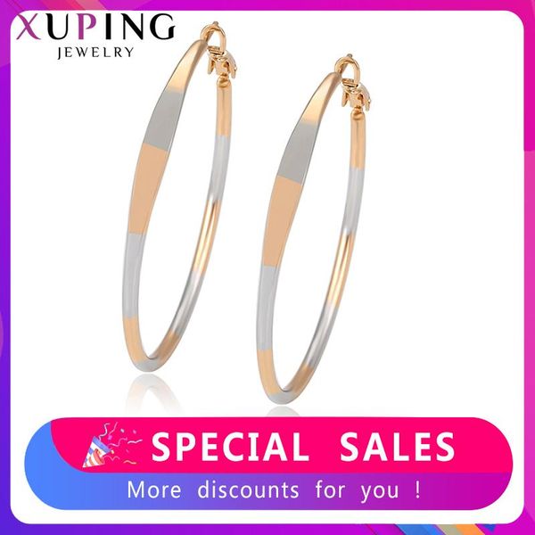 

xuping new big hoop earrings fashion jewelry european style birthday wedding party gift for women 98197, Golden;silver