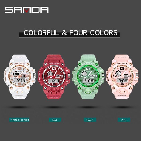 

sanda new woman sports watches led digital watches fashion military waterproof quartz chronograph wristwatches relogio feminino wmtayb, Silver