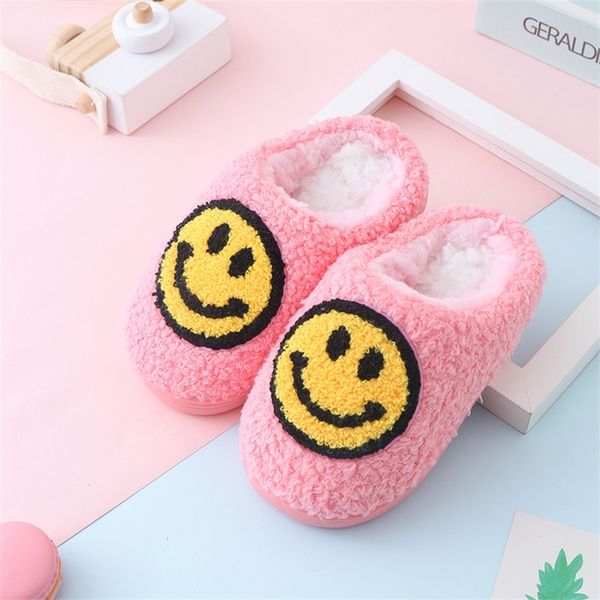 

winter baby girls slippers smile animal cartoon cute indoor boys home shoes kids slides warm soft fur non-slip flip flops 220222, Black;grey