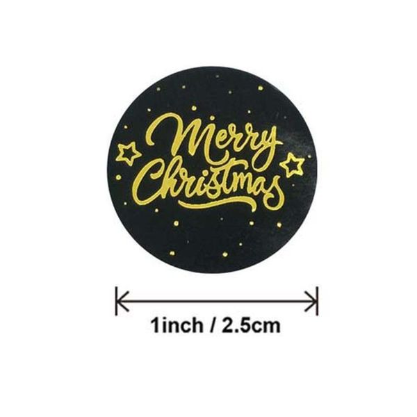 

500pcs round transparent merry christmas stickers envelope gift cards seal label wrap
