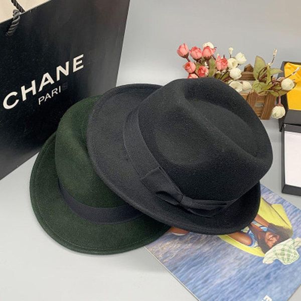 

wool felt hat shanghai tan gentleman woolen hat autumn winter retro british jazz hat, Blue;gray