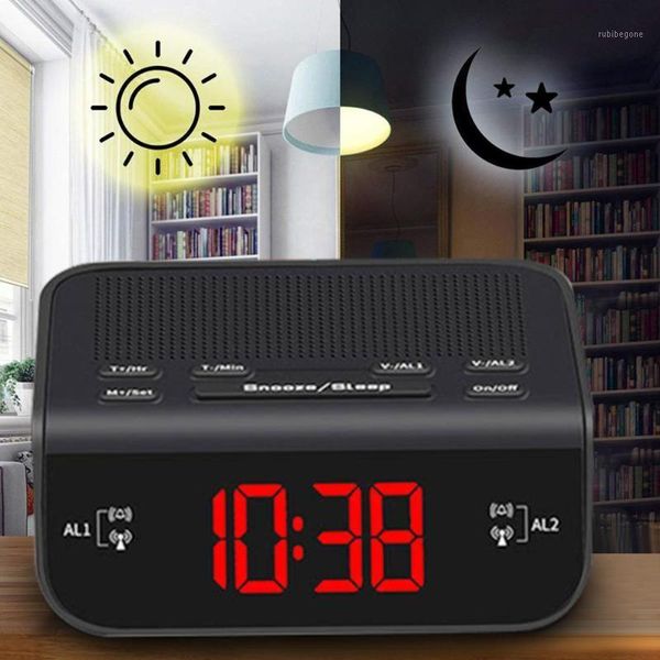 

fantastic led fm radio digital alarm clock with sleep timer snooze fuction compact digital modern design eu plug cd1