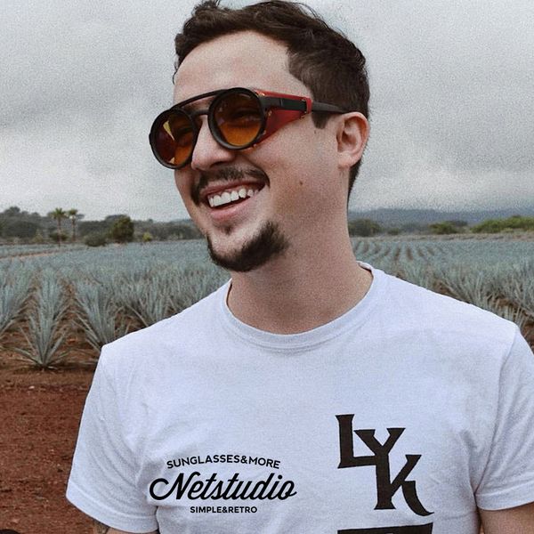 

sun visor toad locomotive pilot round male anti ultraviolet large frame thin leather cover sunglasses, White;black