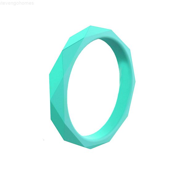 

10colors/lot new arrival diamond shape 3mm silicone women outdoor sports finger rings for female fashion jewelry gift, Silver