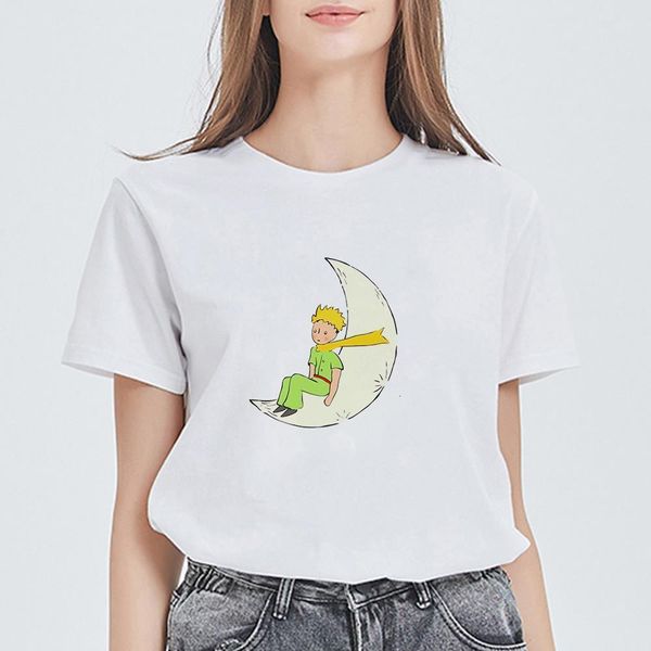 

pop fashion cool summer harajuku young prince t-shirt graphic punk t shirts women plus size casual women shirts, White