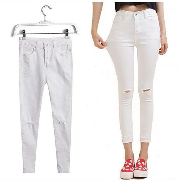 

women's jeans 2021 summer high waist woman skinny ripped for women boyfriend stretch black plus size1, Blue