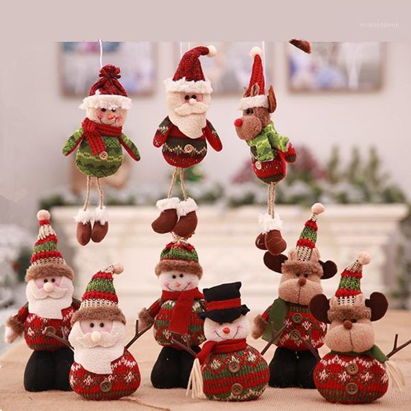 

christmas decorations 1pc decoration ornament for home santa clause snowman elk doll hanging pendant standing year xmas party decor1