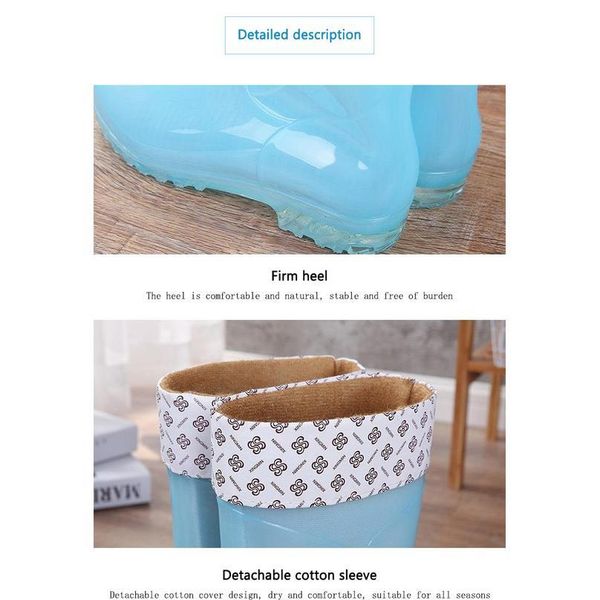 

women high-rain shoes anti-skid thickening wear-resistant waterproof shoe covers reusable for girs rain boot with jllaft