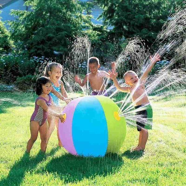 

ball inflatable water spray 75cm toy summer fun water polo lawn inflatable sprinkler ball swimming pool play water summer toy