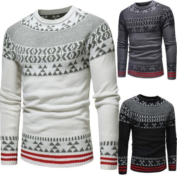 

2020 winter men's clothing famous ethnic personalized sweater casual slim jacket jacquard fashion large size knitted sweater1, White;black