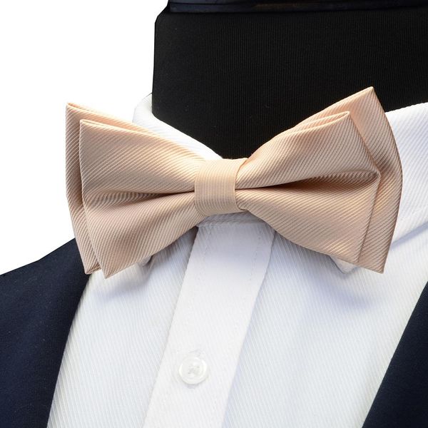 

gusleson mens сплошной цвет два слоя предзавященный галстук-бабочка красный черный фиолетовый золотой голубой желтый зеленый боути для свадь, Black;gray