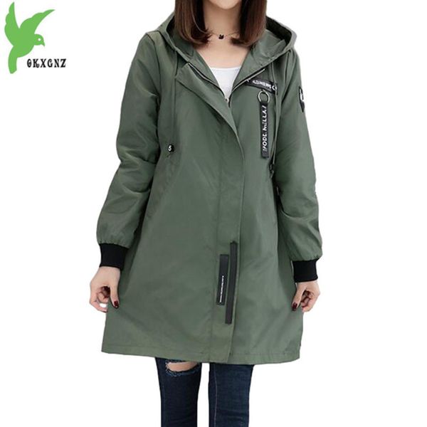 

trench coat womens 2020 spring autumn hoodies plus size slim students baseball clothes medium length windbreaker coats a1934, Black