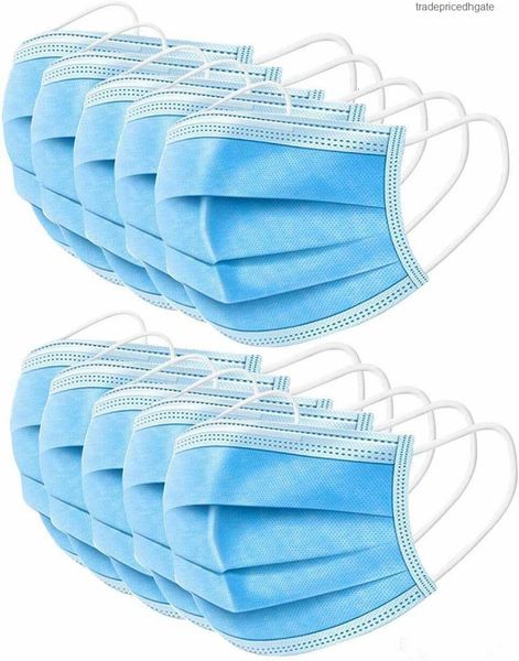 

mask retail in disposable face stock pieces 50 fast shipping non-woven 3 layers dust proof protection safety work masks
