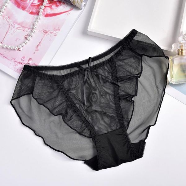

women lingerie seamless cotton lace transparent panties underwear underpants female waist comfort briefs, Black;pink