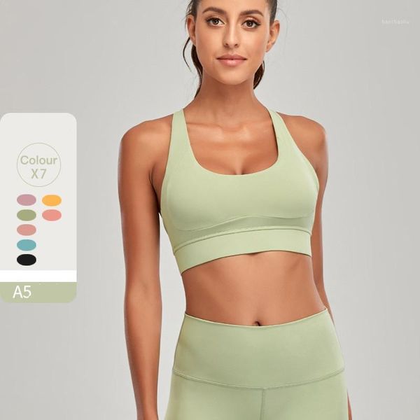 

gym clothing running bras women spaghetti strap cross back soft vs push up breathable fitness yoga sports peach bra padded brassiere1, White;black