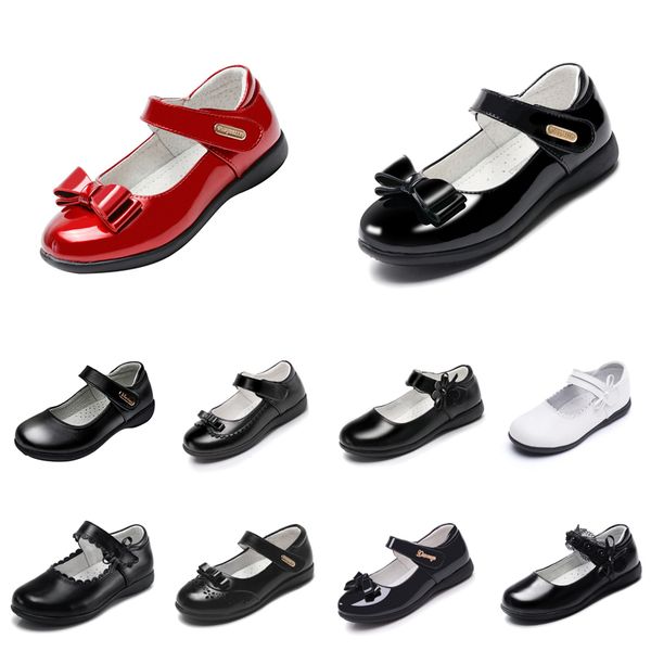 

2020 platform shoes for baby girls leather princess shoes with soft bottoms triple black triple white outdoor walking jogging sneakers 26-40