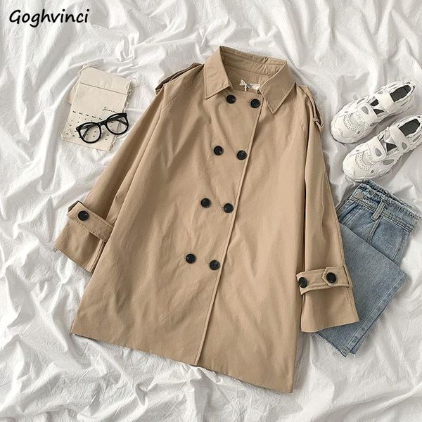

women's trench coats women coat solid simple loose slim a-line korean fashion est all-match office lady temperamental elegant arrival, Tan;black
