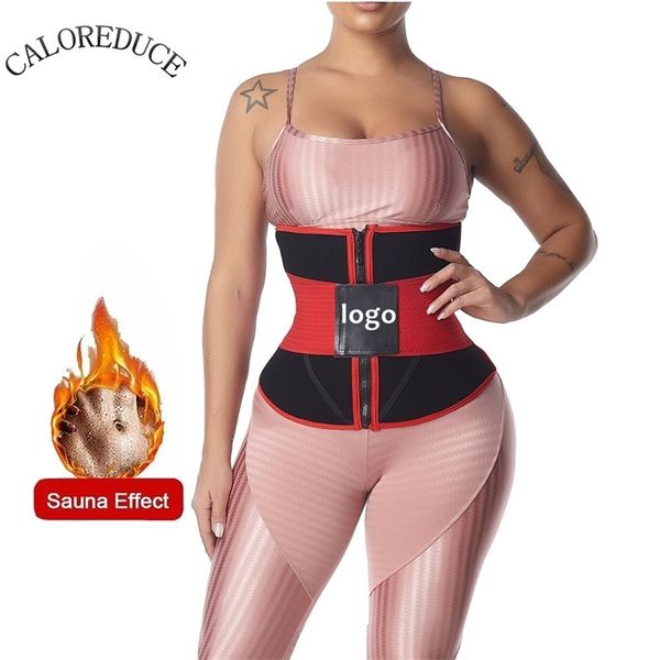 

waist trainer high compression corset neoprene sweat belt for weight loss slimmer sauna tummy control shaper custom lj201209, Black;white
