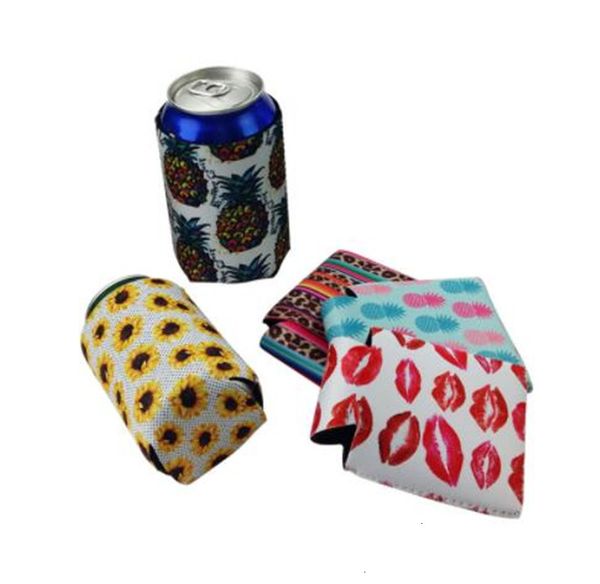 

factory price printing neoprene color colorful beer cups sleeves cover for summer can cooler cola cooling protection dhl