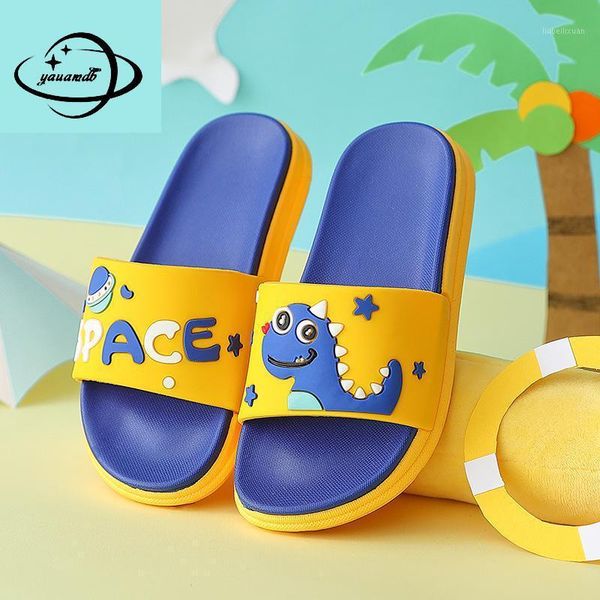 

18y kids slippers summer boys and girls flip flops shoes flat heels anti-slippery cartoon soft bottom children's shoes h151, Black;red