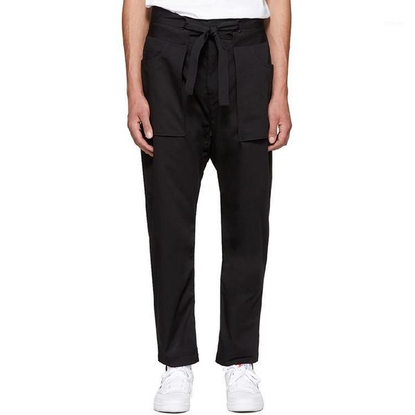 

27-44 2017 new men's clothing gd hair stylist fashion catwalk belt big pocket casual pants plus size singer costumes1, Black