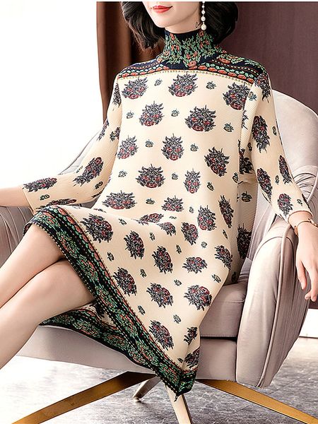 

new size spring great temperament 2020 in retro mode print loose dress high profile women 3ikj n7m4, Black;gray