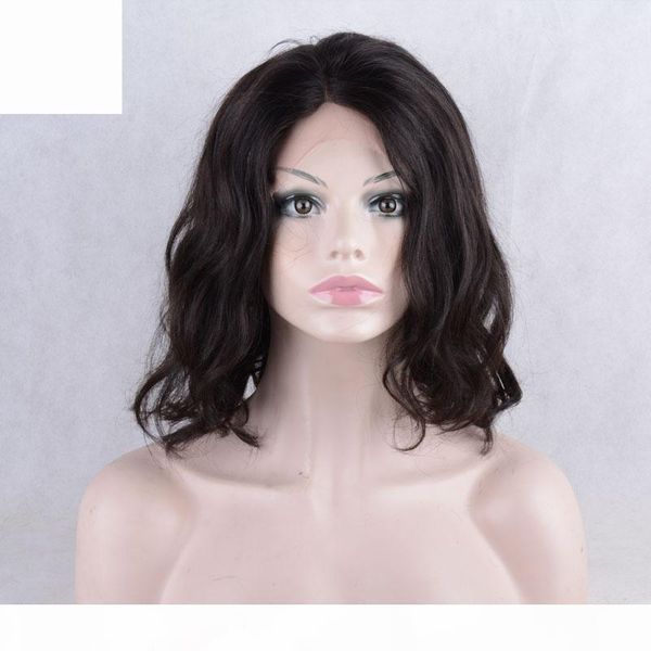 

brazilian short curly bob wigs lace front natural wavy human hair wigs for black women baby hair around, Black;brown