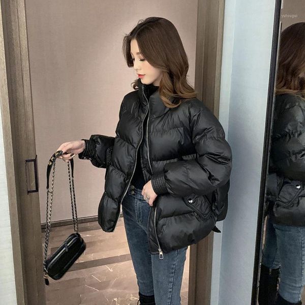 

winter stand lead down cotton-padded clothes women short warm thick autumn jacket parka female coat basic jackets korea fashion1, Black