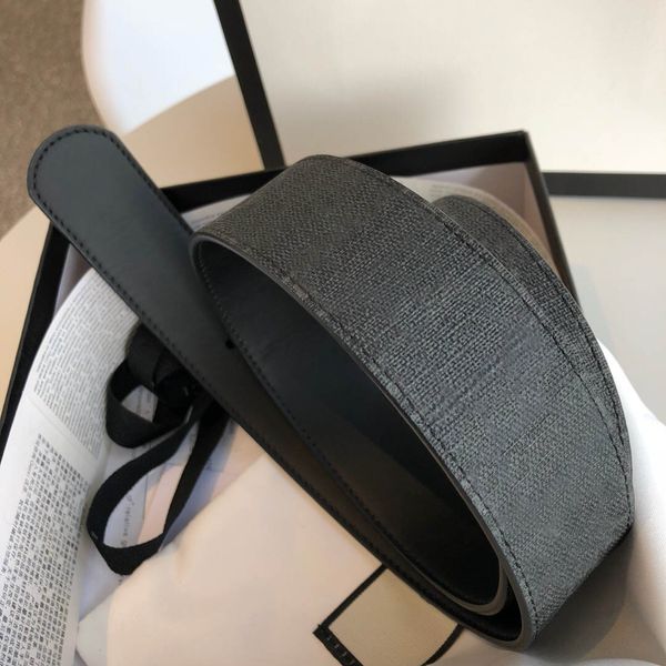 

горячее лучшее качество черный / серый холст с синей кожаной отделкой мужской ремень с коробкой мужчин дизайнеры ремни два вида нижней кожи, Black;brown