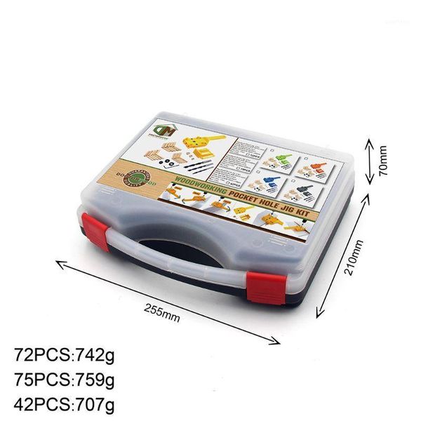 

75pcs woodworking straight hole puncher wood doweling jig 6/8/10mm drill bits 517a1