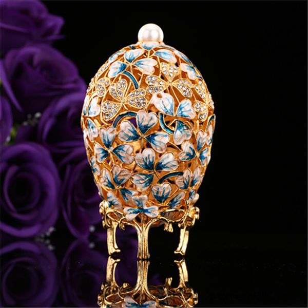 

a-plant europe folk art beautiful leaf painting gift crafts made by metal mediterranean decor garden decoration faberge egg